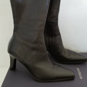 Ann Taylor Skinny Heeled Leather Boots